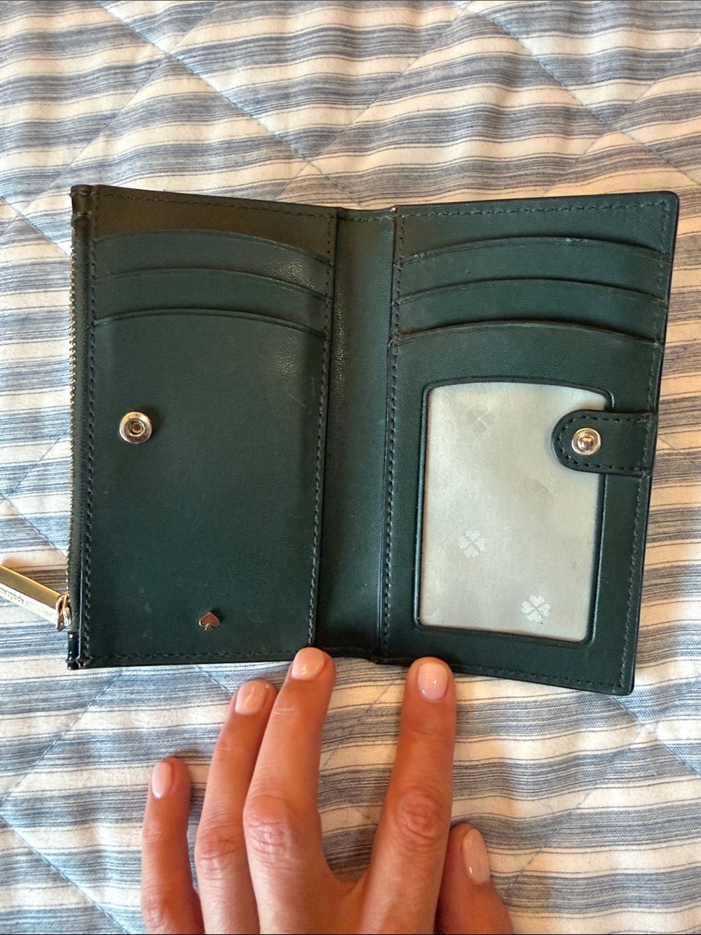 kate spade Black Croc-Embossed Zip Card Wallet - Picture 3 of 3